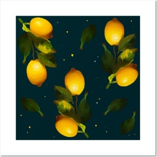 Seamless lemon pattern Posters and Art